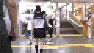 y025【無料エロ動画】（半袖セーラー赤リボンちゃん025） エロGIF 2