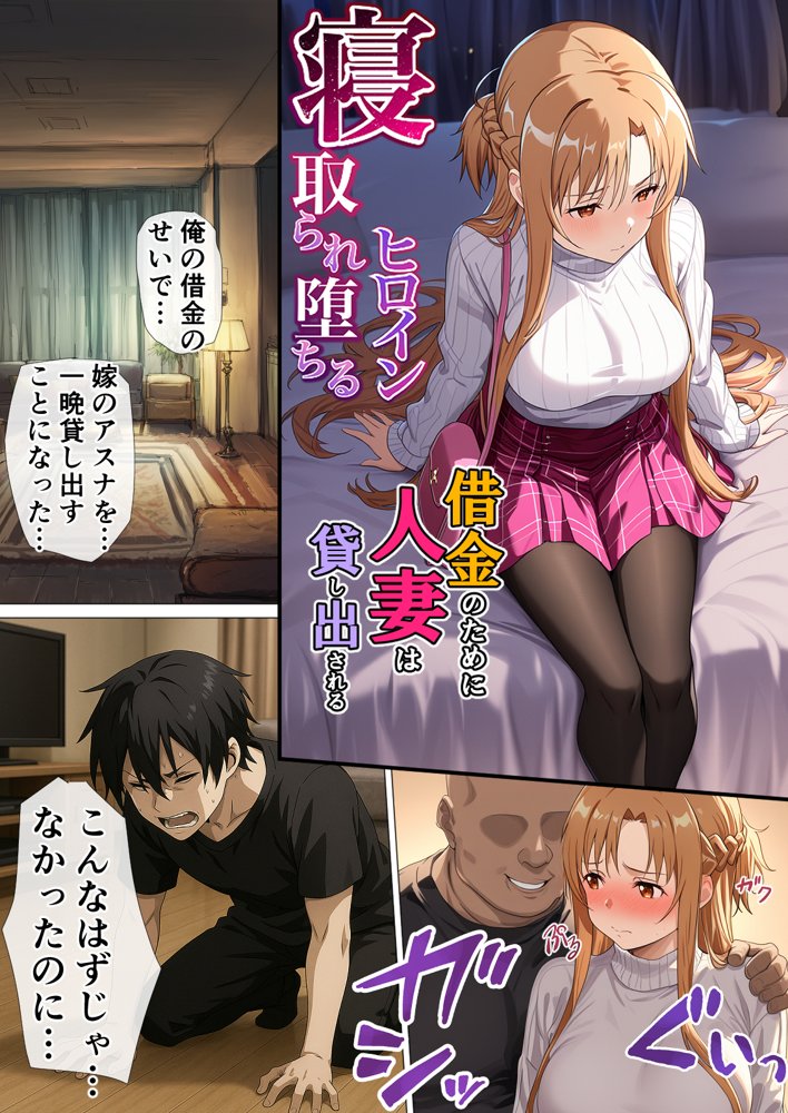 寝取られ堕ちるヒロイン SA〇 アスナ5 -借金で嫁を貸出す話3- 無料エロ漫画 raw