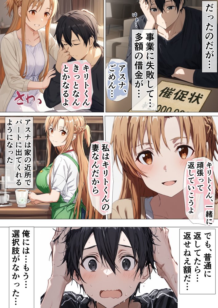 寝取られ堕ちるヒロイン SA〇 アスナ5 -借金で嫁を貸出す話3- 無料エロ漫画 raw